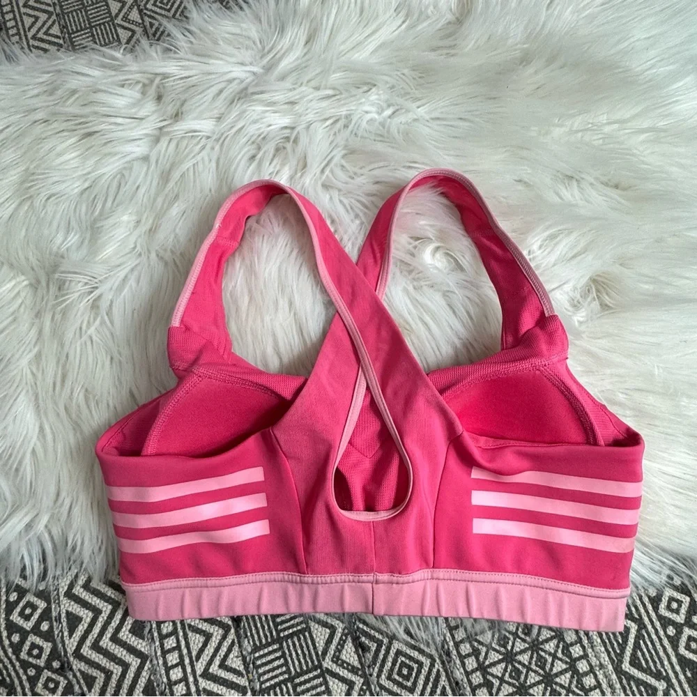Adidas Women's Pink‎ Sports Bra Cross Back Large